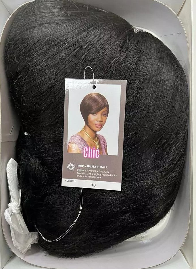 Sleek Human Hair Wig - Chic
