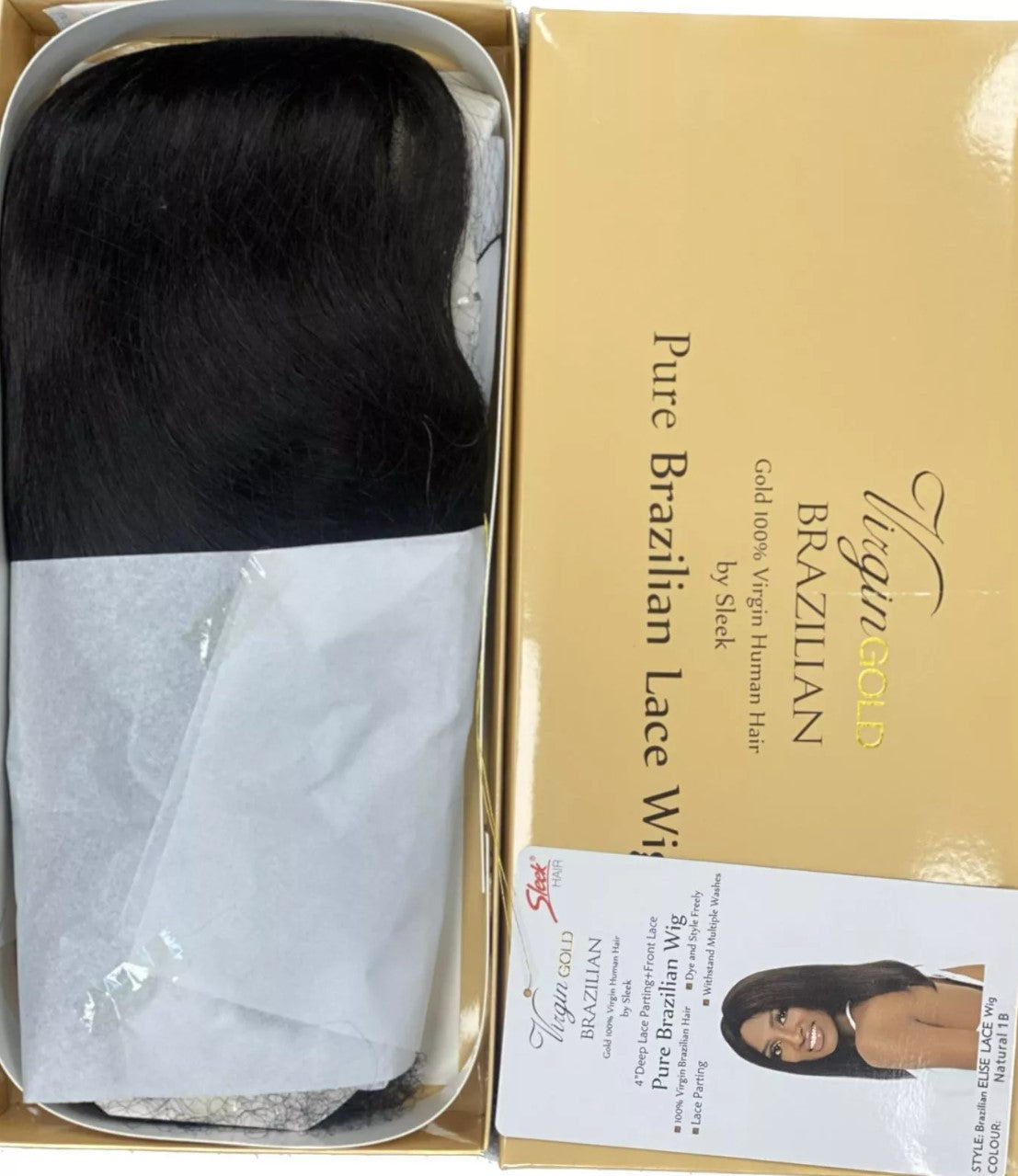 Sleek Virgin Gold Human Hair Wig - Elise