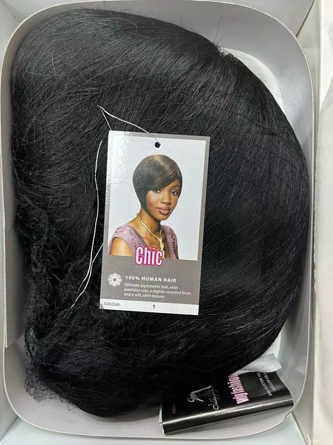 Sleek Human Hair Wig - Chic
