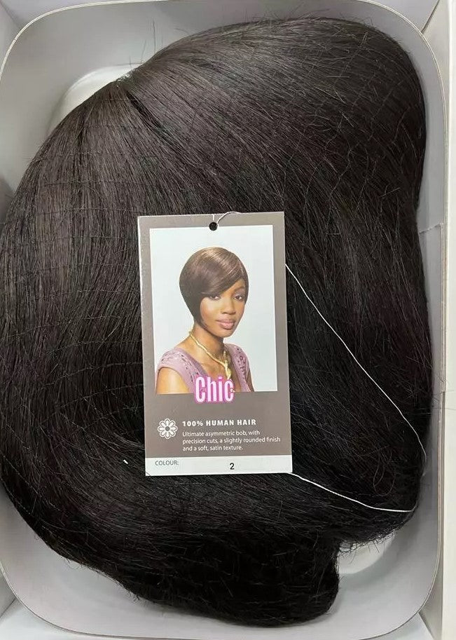 Sleek Human Hair Wig - Chic