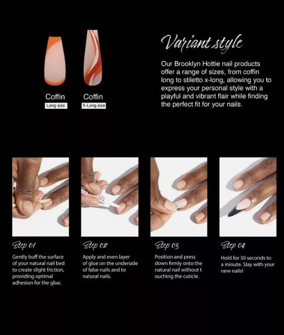 Ebin New York Empire Dreams Collection Nails Set 24pcs With Glue
