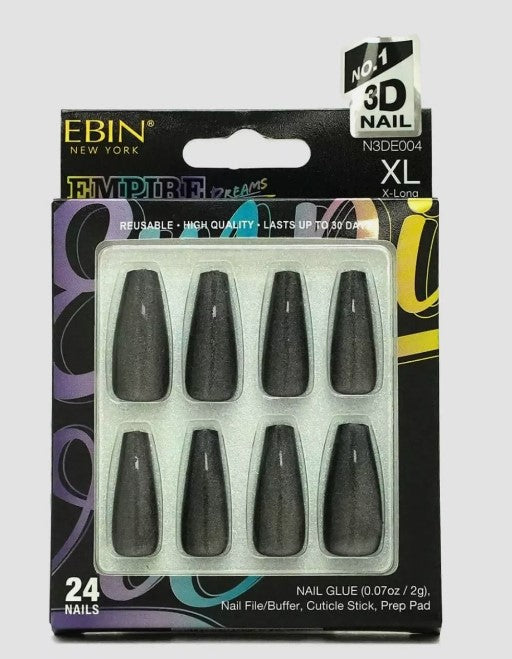 Ebin New York Empire Dreams Collection Nails Set 24pcs With Glue