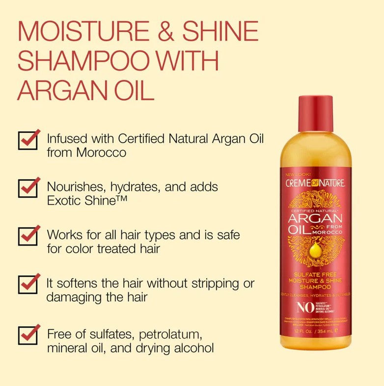 Creme of Nature Argan Oil Sulfate-Free Moisture Shine Shampoo - 20oz