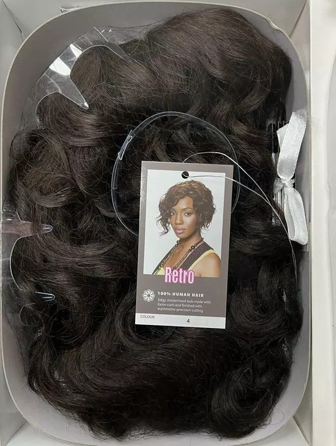 Sleek Human Hair Wig - Retro