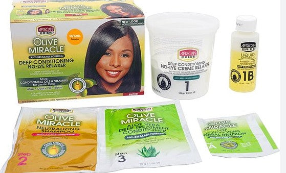 African Pride Olive Miracle Anti Breakage Deep Conditioning No Lye Relaxer