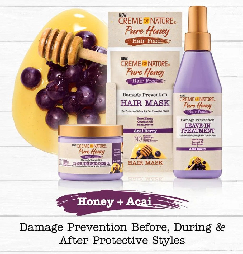Creme of Nature Pure Honey Damage Prevention Leave-In Treatment Acai Berry - 8oz