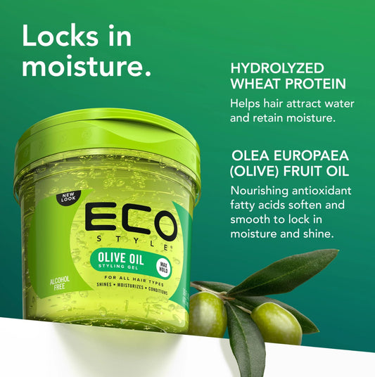 ECO Style Styling Gel - Olive Oil Max Hold (All Sizes)