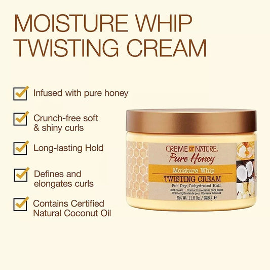 Creme of Nature Pure Honey Moisture Whip Twisting Cream 326g