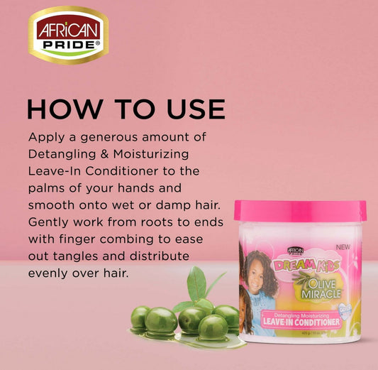 African Pride Dream Kids Olive Miracle Detangling Leave In Conditioner 425g