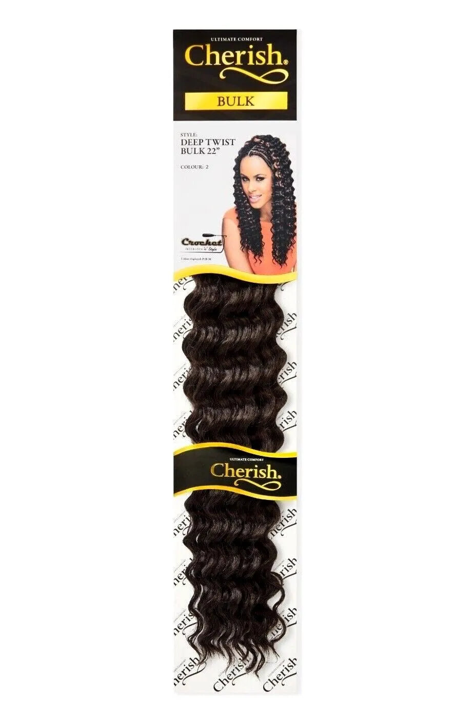 Cherish Synthetic Bulk Crochet Hair Extension Braids - Deep Twist 22 Inch