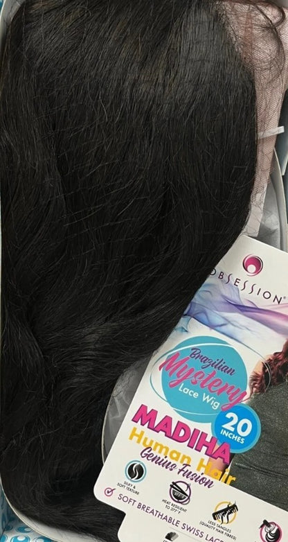 Obsession Brazilian Mystery Genius Fusion Human Hair Swiss Lace Wig - Madiha 20"