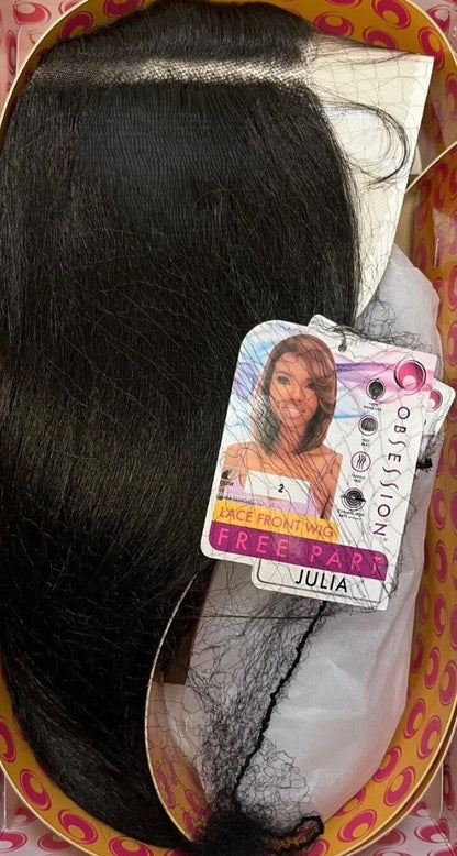 Obsession Synthetic Bob Lace Front Free Part Hair Wig - Julia