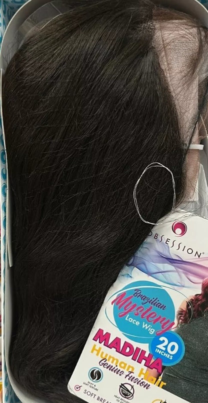 Obsession Brazilian Mystery Genius Fusion Human Hair Swiss Lace Wig - Madiha 20"