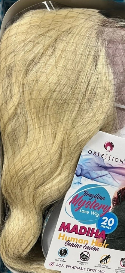 Obsession Brazilian Mystery Genius Fusion Human Hair Swiss Lace Wig - Madiha 20"