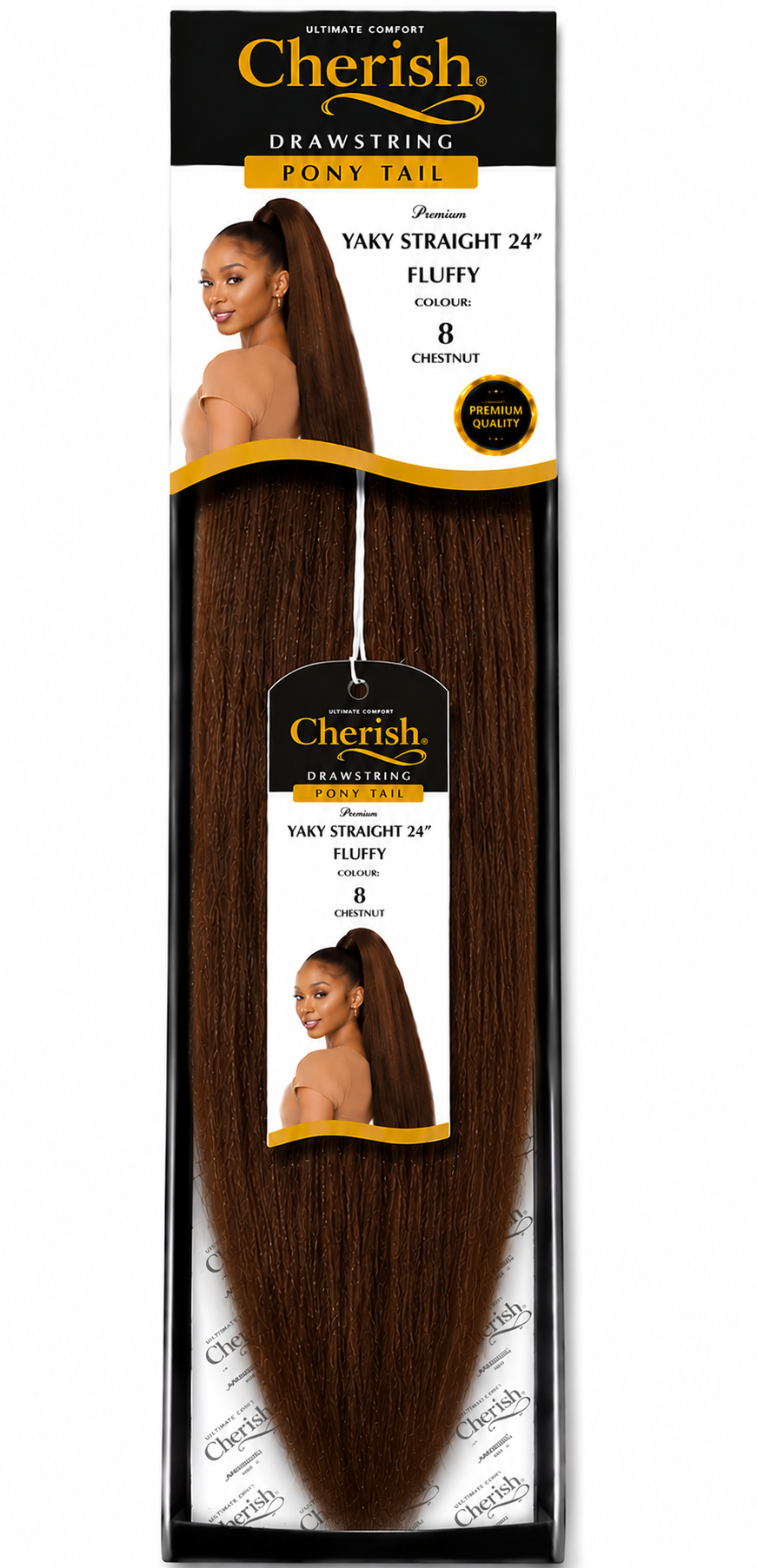 CHERISH SYNTHETIC LONG DRAWSTRING PONYTAIL - YAKY STRAIGHT 24 INCH FLUFFY