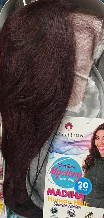 Obsession Brazilian Mystery Genius Fusion Human Hair Swiss Lace Wig - Madiha 20"