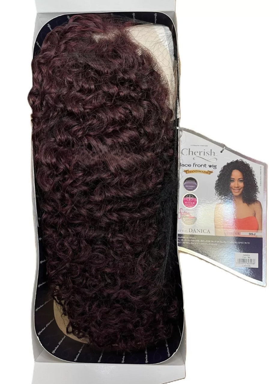 Cherish Synthetic Lace Front Short Curly Natural Hand Made Hair Wig - Danica