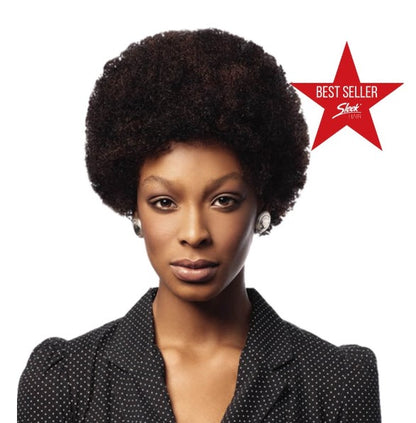 Sleek Human Hair Wig - Afro