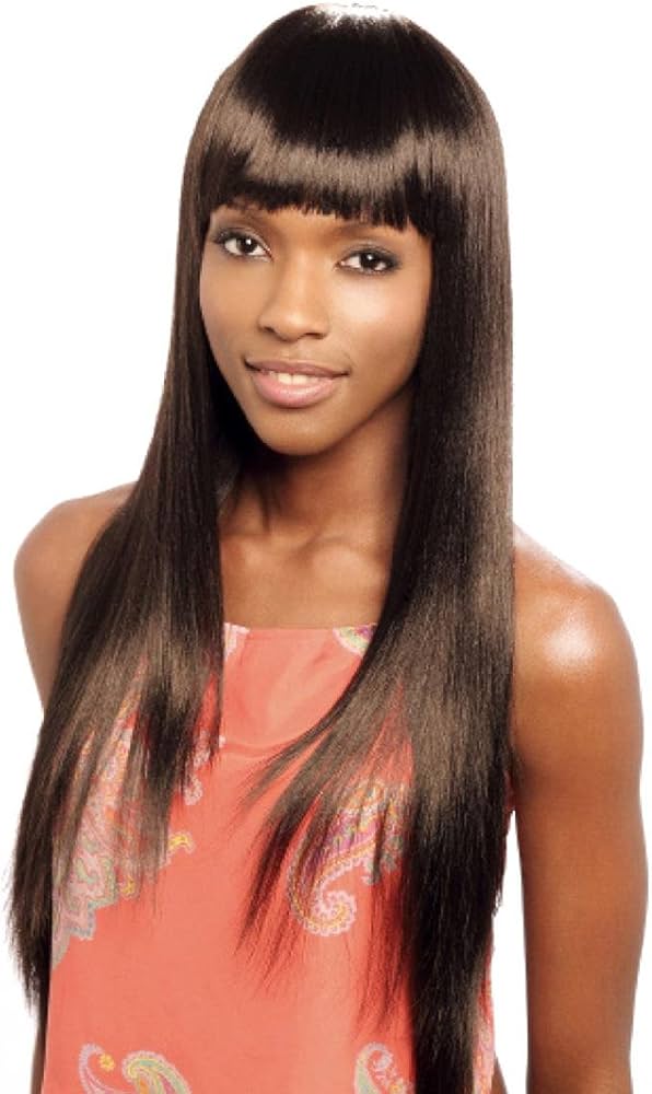 Cherish Synthetic Long Straight Natural Look Bangs Hair Wig - Brooklyn