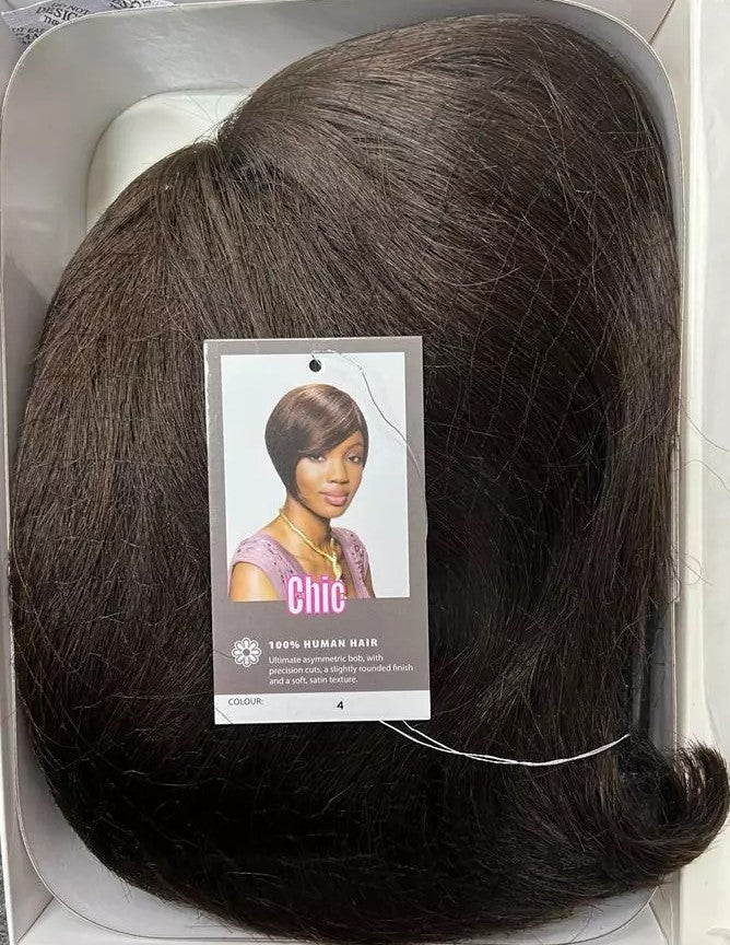 Sleek Human Hair Wig - Chic
