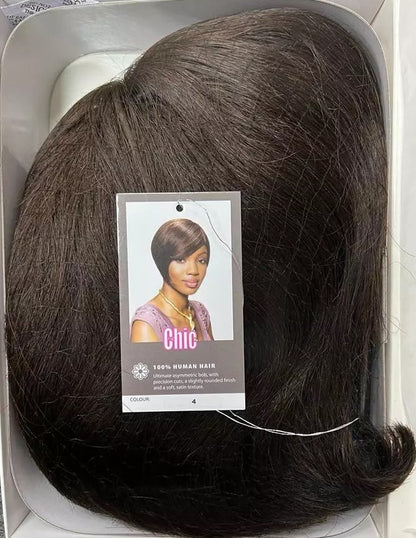 Sleek Human Hair Wig - Chic
