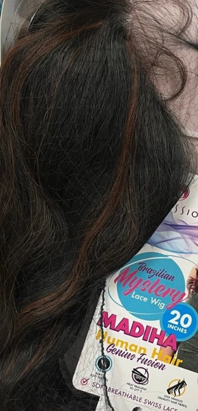 Obsession Brazilian Mystery Genius Fusion Human Hair Swiss Lace Wig - Madiha 20"