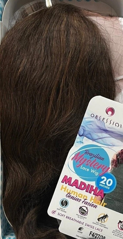Obsession Brazilian Mystery Genius Fusion Human Hair Swiss Lace Wig - Madiha 20"