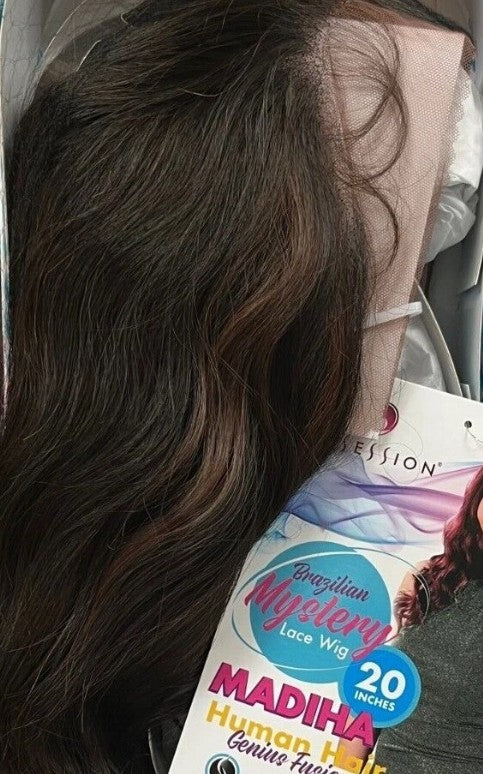 Obsession Brazilian Mystery Genius Fusion Human Hair Swiss Lace Wig - Madiha 20"