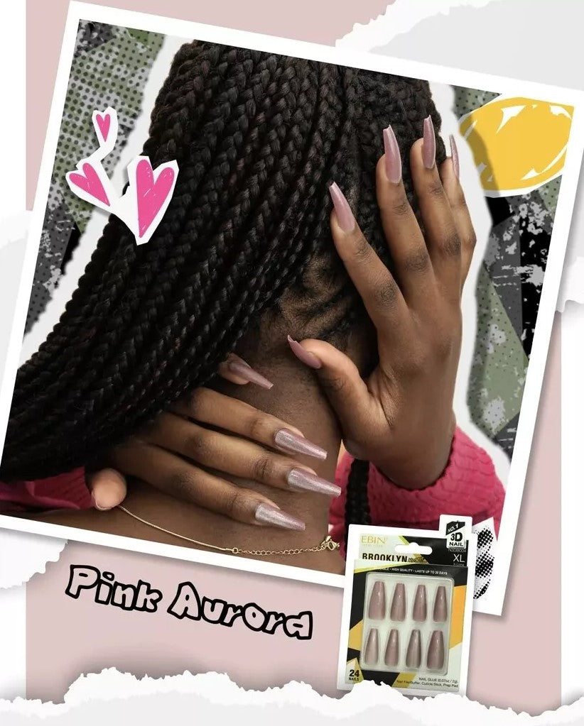 Ebin New York Brooklyn Hottie Collection Nails Set 24pcs With Glue