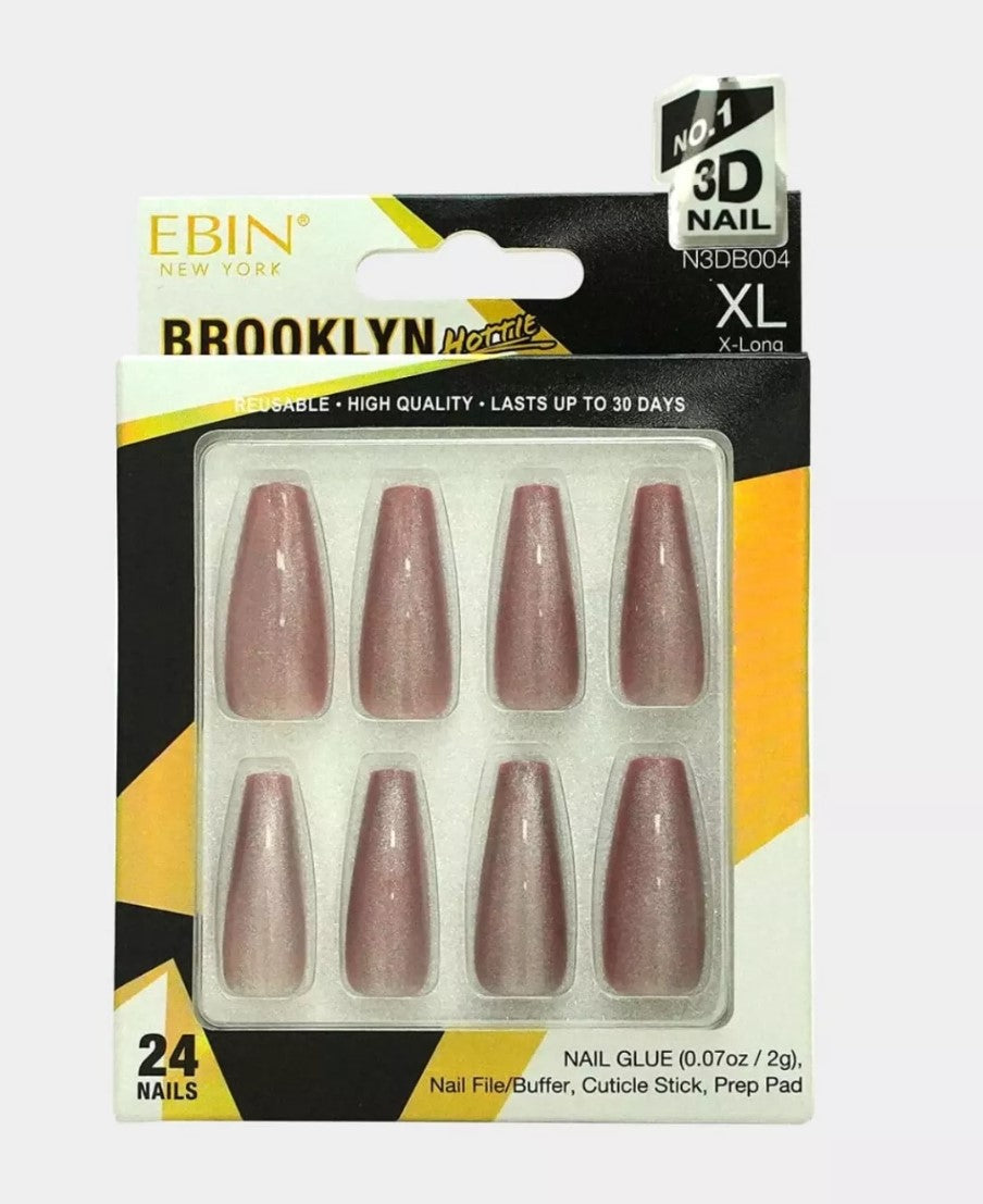 Ebin New York Brooklyn Hottie Collection Nails Set 24pcs With Glue