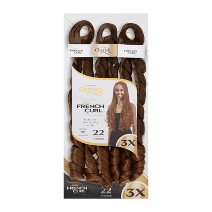 Cherish - 3 x Spiral French Curl 22"