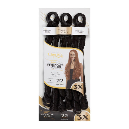 Cherish - 3 x Spiral French Curl 22"