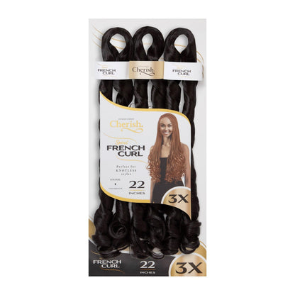 Cherish - 3 x Spiral French Curl 22"