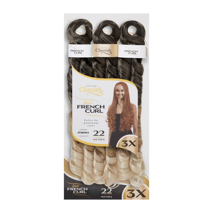 Cherish - 3 x Spiral French Curl 22"