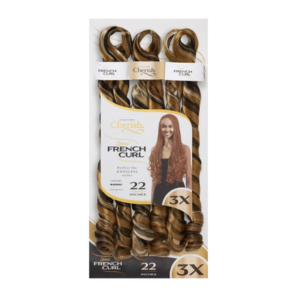 Cherish - 3 x Spiral French Curl 22"