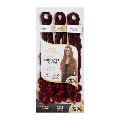 Cherish - 3 x Spiral French Curl 22"