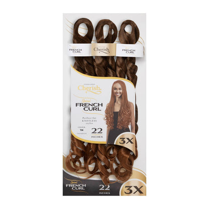 Cherish - 3 x Spiral French Curl 22"