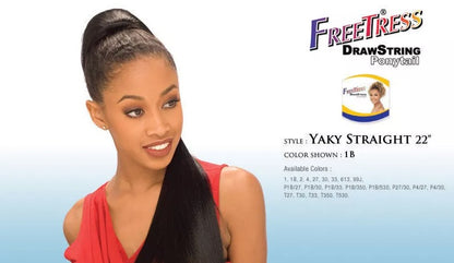 FreeTress Equal Drawstring Long Hair Extension Ponytail - Yaky Straight 22 inch