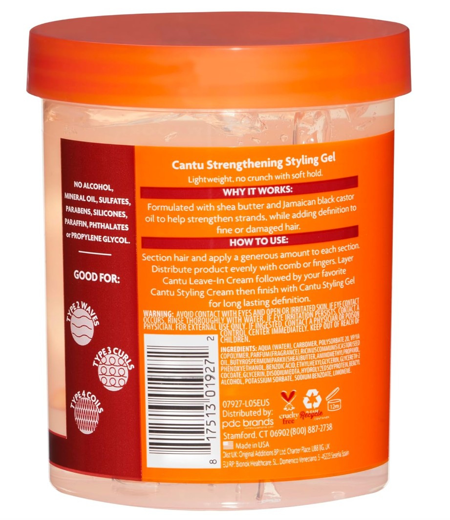 Cantu Flexible Hold Strengthening Styling Gel With Jamaican Black Castor Oil 524g