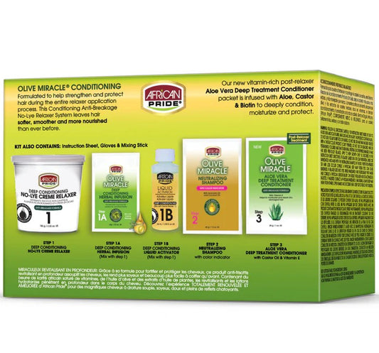 African Pride Olive Miracle Anti Breakage Deep Conditioning No Lye Relaxer