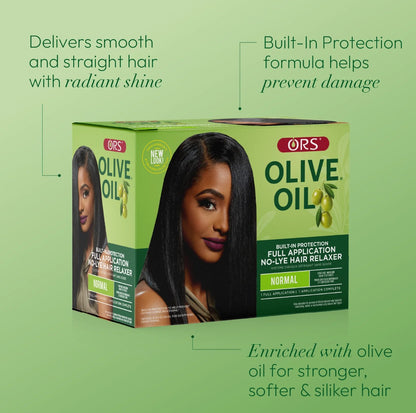 Organic Root Stimulator Olive Oil Built in Protection No-Lye Hair Relaxer Kit