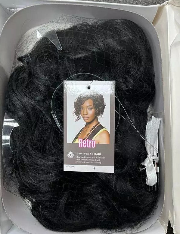 Sleek Human Hair Wig - Retro