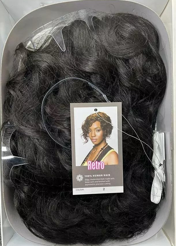 Sleek Human Hair Wig - Retro