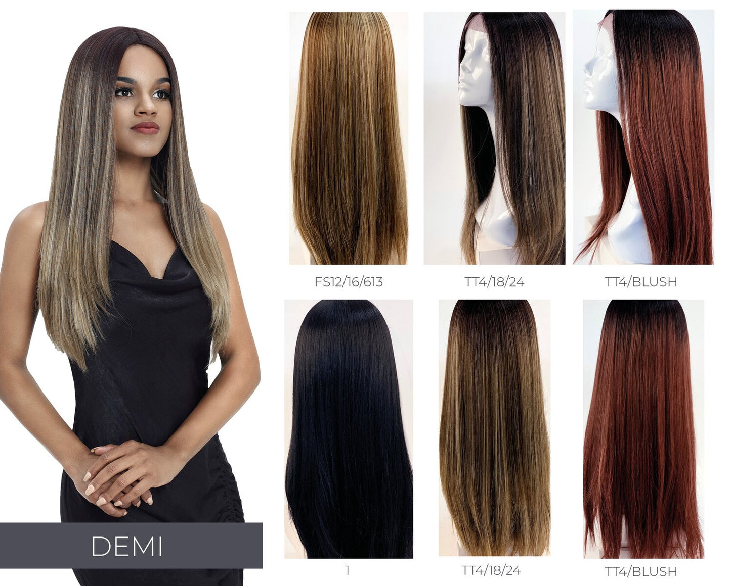 Sleek Human Hair Blend Wig - Demi