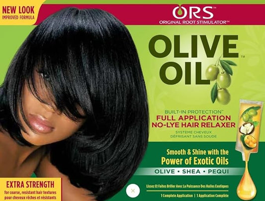 Organic Root Stimulator Olive Oil Built in Protection No-Lye Hair Relaxer Kit
