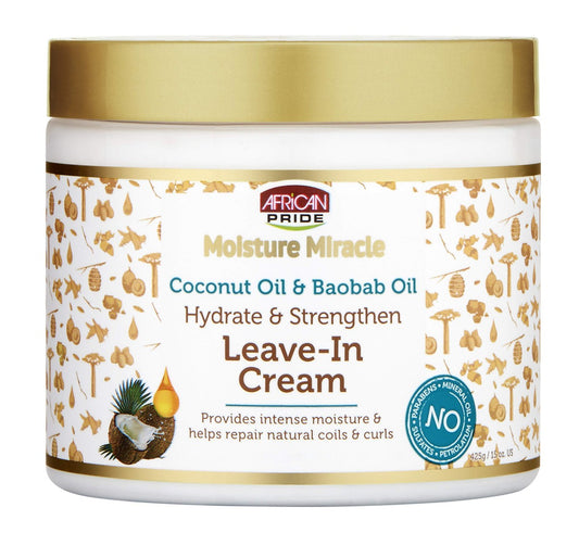 African Pride Moisture Miracle Coconut Oil & Baobab Oil Leave-In Cream 425g