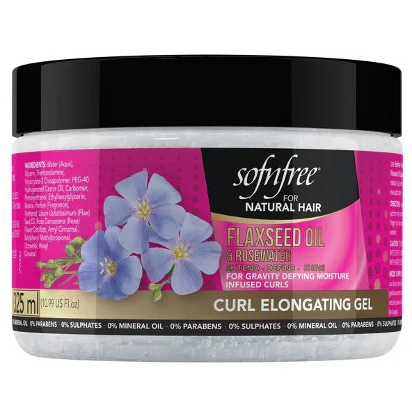 Sofn'Free Flaxseed & Rosewater Curl Elongating Gel 325ml