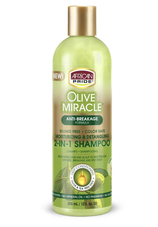 African Pride Olive Miracle Anti-Breakage 2 in 1 Shampoo 355 ml
