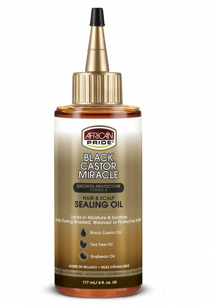 African Pride Black Castor Miracle Hair & Scalp Sealing Oil 177ml