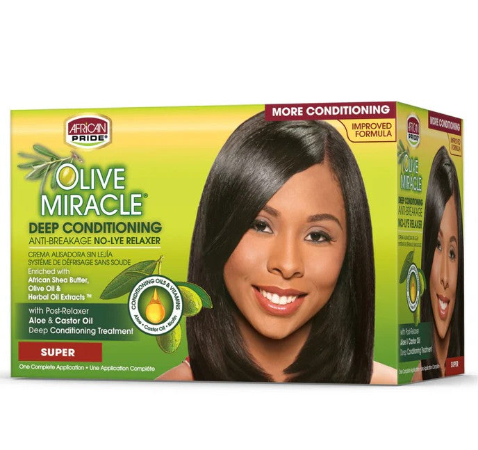 African Pride Olive Miracle Anti Breakage Deep Conditioning No Lye Relaxer